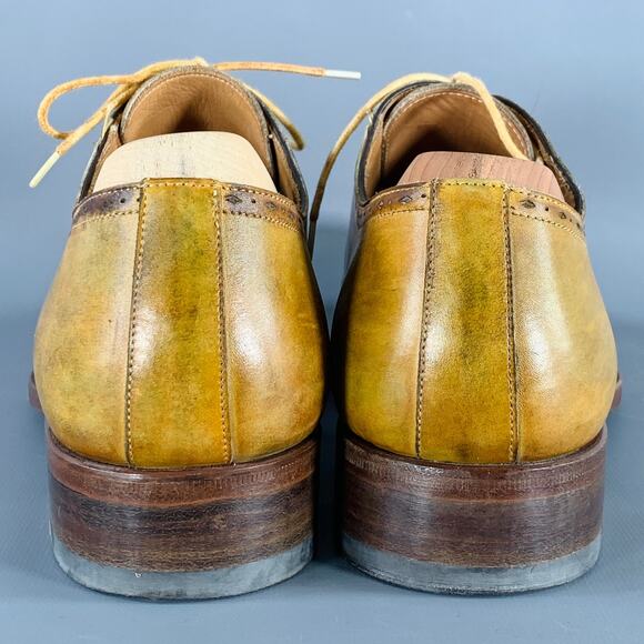 CALZOLERIA HARRIS Size 9 Tan Perforated Leather Lace-Up Shoes - Picture 3 of 8